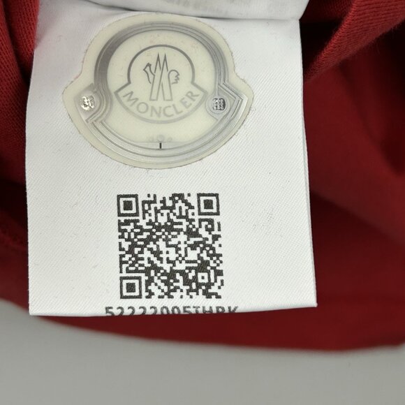 Moncler Maglia T-Shirt Big Diagonal Logo Red White Mens Size XL - Picture 7 of 15